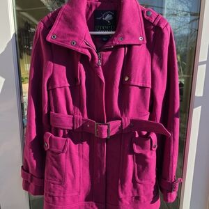 Women's Fushia Belted Jacket